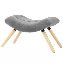 HOMCOM sėdynė, pufas su berberų vilnos audiniu, apmušaluota sėdynė iki 120 kg, svetainei, miegamajam, 67 x 45 x 38 cm, tamsiai pilka