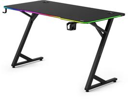 Kompiuterinių žaidimų stalas SENSE7 Volt RGB, 140 cm x 70 cm, 76.5 cm, juoda sp.