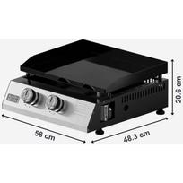 Black Decker 2 degiklių dujinė kepsninė BXOP4900E ES9340080B, 2 zonos, 2450 W, nerūdijantis plienas, juoda, sidabrinė