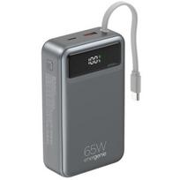 Gembird Power Bank akumuliatorius PB20-PD65-LCD-01, 20000 mAh, 65 W, juodas, USB Type-C laidas, 1x USB Type-A, 1x USB Type-C