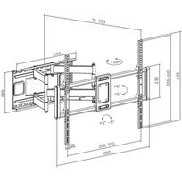 Maclean MC-482 televizoriaus sieninis laikiklis, 900x600mm, 35kg, universalus, juodas, 60-120" televizoriams
