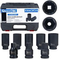 Geko smūginis antgalių rinkinys G10507, 8 vnt., 1/2", CR-MO, skirtas smūginėms veržliarakčiams
