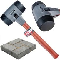 Tvardy Minkštas galvos grindinio plaktukas T00411, 80mm, 175mm, 490mm, 3,2kg, medinis kotas, grindinio akmuo, betono plokštės