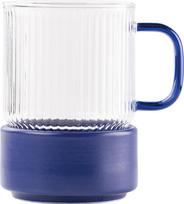 Zafferano Arbatos puodelis T-Set 450 ml su mėlynu laikikliu ir užkandžių dubenėliu