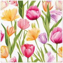 Popierinės servetėlės PAW Tulip Dream, 33 cm x 33 cm, įvairių spalvų, 20 vnt.