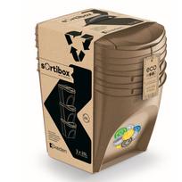 Atliekų rūšiavimo sistema Keden Sortibox Eco Wood, 3 x 25 l l, ruda sp.