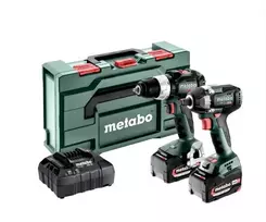 METABO KOMPLEKTAS COMBO 18V 2.6.5 18 V (BS 18 L BL + W 18 L BL 9-125 Quick) 1x2,0 Ah 1x4,0 Ah METABOX