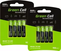 „Green Cell“ 8 vnt. AAA R3 tipo Ni-MH įkraunamų baterijų, 950 mAh