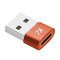 Universal Type C Female To USB Male Metal Adapter Fast Charging Converters Compactly Size Reliable Data Transfer Function oranžinė