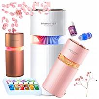 Oro drėkintuvas M205, 400 ml, baltas, su 12 eterinių aliejų, USB, automobiliui