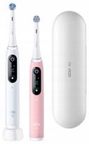 Elektrinis dantų šepetėlis Oral-B iO 6 Duo baltas/rožinis su dėklu