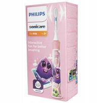 Elektrinis dantų šepetėlis vaikams Philips HX6352/42, rožinis, su „Bluetooth“ ir laikmačiu