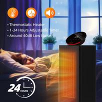 Keraminis elektrinis šildytuvas OMISOON 2000 W, liečiamas LED ekranas, 3 laikmačio režimai