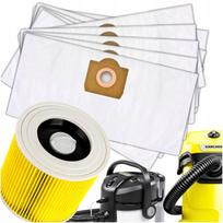 Dulkių siurblio maišeliai KARCHER WD3, 10 vnt. + filtras (tinka WD 3, WD 6, SE 4, SE 4001)