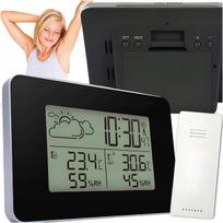 Belaidė orų stotis su barometru, higrometru, termometru ir LCD laikrodžiu