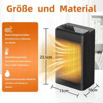 Keraminis elektrinis šildytuvas, 1500 W, nešiojamas, juodas
