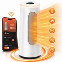 Keraminis elektrinis šildytuvas, 1500W, su laikmačiu, besisukantis