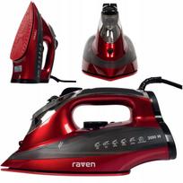 Garų lygintuvas RAVEN EZ003X, 3000 W, su apsauga nuo lašėjimo, raudonas