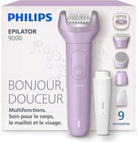 Epilatorius PHILIPS Series 9000 BRE729/00, sausam ir drėgnam naudojimui, su 9 priedais