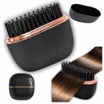 Nešiojamas mini plaukų tiesinimo šepetys, belaidis, juodas, USB