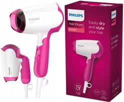 Plaukų džiovintuvas PHILIPS 1400W, sulankstomas, kelioninis, rožinis/baltas