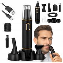 Vyriškas 3 in 1 nosies, ausų ir barzdos trimeris, atsparus vandeniui, įkraunamas USB-C