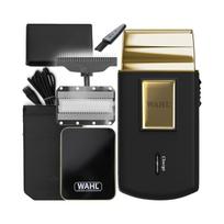 Barzdos ir plaukų skustuvas WAHL Travel Shaver 7057-016 Gold su papildoma folija