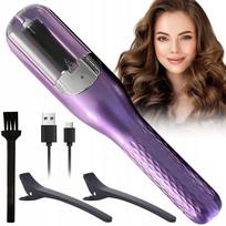 Plaukų galiukų kirpimo elektrinis trimeris, 2in1, violetinis, reguliuojamas, 500mAh