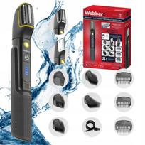 Vyrų barzdos ir plaukų kirpimo mašinėlė Webber BG-600 8 in 1, vandeniui atspari, su LED ekranu