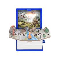 Mini Pop-Up Keychain for Kids Dinosaurs Folding Book Keychain Birthday Gifts mėlyna