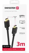 Swissten HDMI į HDMI 4K kabelis 3m