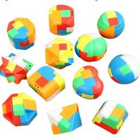 Puzzle 3D Luban Lock Keychain Brain Teaser Mini Cube Intellectual Educational Toys For Kids Adults Antistress Party Favors