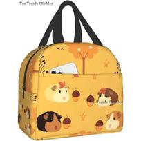 Guinea Pig with Popcorning Lunch Box Insulated Waterproof Lunch Bag Reusable Lunch Tote with Front Pocket for Beach Picnic 22x20x13CM juoda