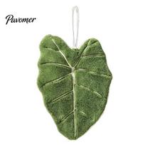 Soft Coral Fleece Towel Leaf Shape Hand Towel, Absorbent with Hanging Loop, Cute Maple Ginkgo Design for Kitchen Bathroom Drying Decorative