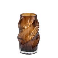 Stiklinė vaza SS24-021, ruda, 16,5x28,5 cm