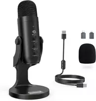 ZealSound USB kondensatorinis mikrofonas su Plug&Play, garsumo valdymu, ASMR įrašams ir podcast K66