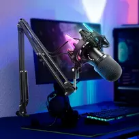 FIFINE USB dinaminis žaidimų mikrofonas su kardioidine kryptingumu, RGB apšvietimu, K651