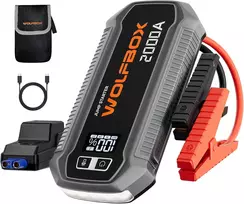 WOLFBOX automobilio akumuliatoriaus paleidimo įrenginys, 2000 A, 12000 mAh, USB-C 30 W, MegaVolt12