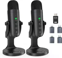 Zealsound belaidžių mikrofonų USB rinkinys, lavalier, 2 vnt., juodas, k2x-eu