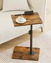 Apetaccat pagalbinis staliukas C formos, reguliuojamo aukščio, 40x30x(45-81) cm, medinis, rudas