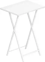 HOOBRO sulankstomas pagalbinis staliukas, metalinis rėmas, balta spalva, 48x36x66,5 cm, EWW15BZ01