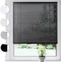 Sonello aliumininės vidaus žaliuzės 40 x 130 cm, juodos, Klemmfix montavimas, 25 mm juostos