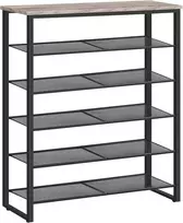 HOOBRO batų lentyna su 6 lygiais, metalinė ir medžio drožlių plokštės konstrukcija, 74,9x28,4x91,9 cm, BG67XJ01G1