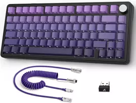 AJAZZ Attack Shark X85 belaidė mechaninė žaidimų klaviatūra, 75%, BT/2.4 GHz/USB-C, RGB, hot-swap