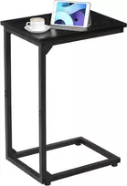AMHANCIBLE šoninis staliukas, juodas metalinis rėmas, C formos, 39 x 29 x 59 cm, EHET02CBK-1