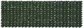 Balkono ekranas su lapais Tamsiai žalia 300 x 100 cm