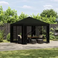 Sodo pavėsinė su šoninėmis sienelėmis 3 x 3 m Juoda
