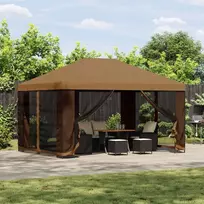 Pavėsinė 4 × 3 m Smėlio Poliesteris ir plienas 190 gsm