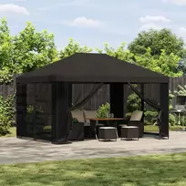 Pavėsinė 4 × 3 m Antracito Poliesteris ir plienas 190 gsm