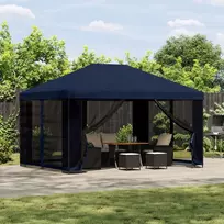 Pavėsinė 4 × 3 m Mėlyna Poliesteris ir plienas 190 gsm